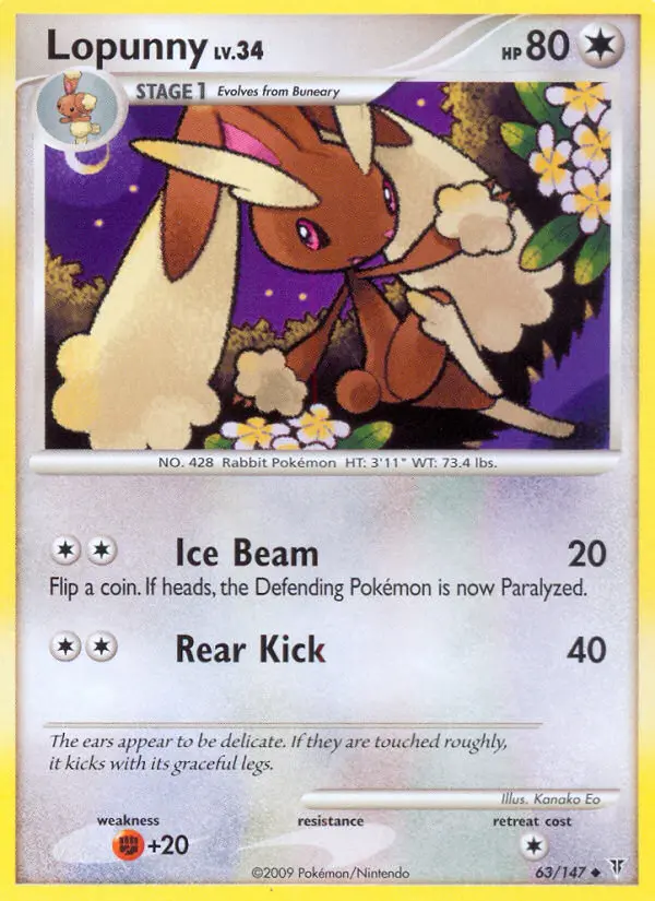 Lopunny Uncommon Pokemon card #63 from Supreme Victors