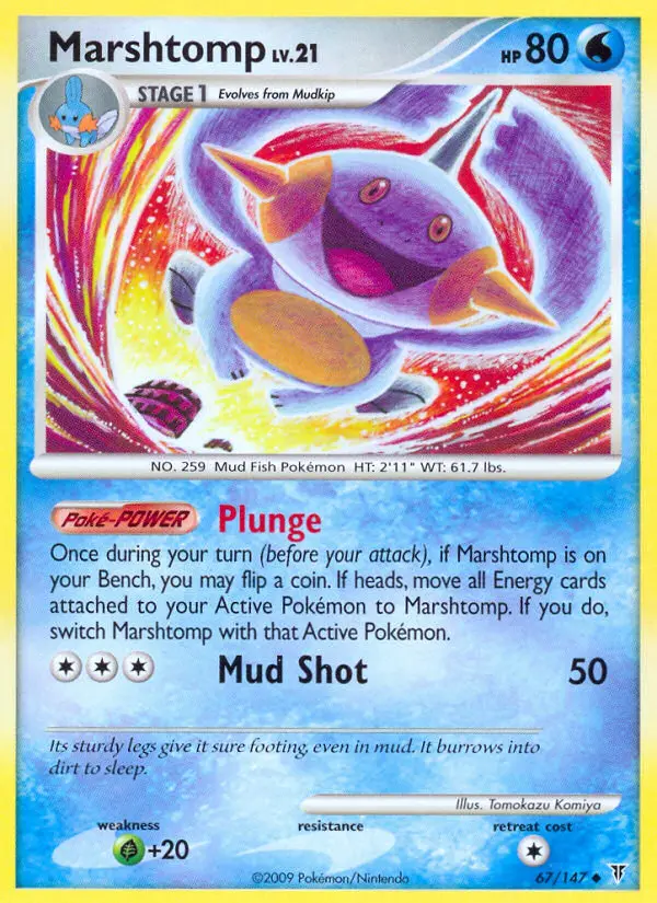 Marshtomp Uncommon Pokemon card #67 from Supreme Victors