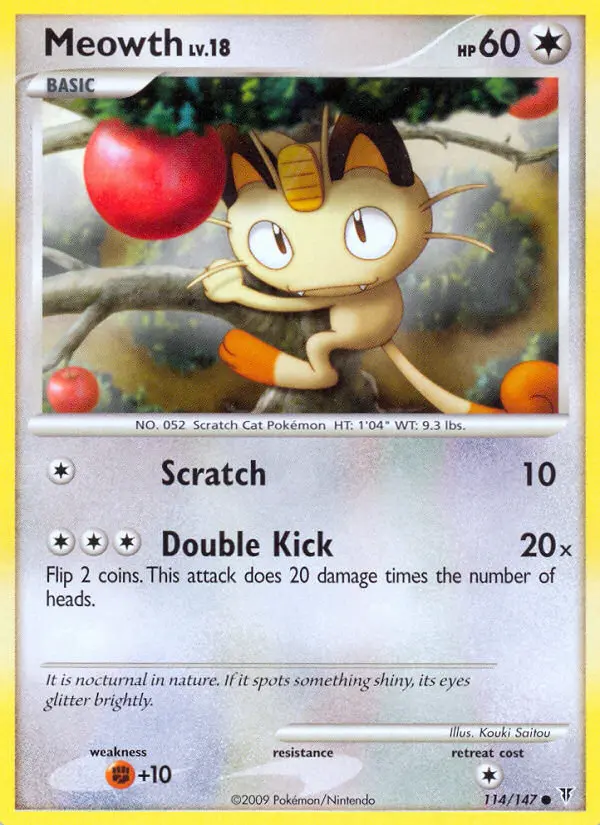 Meowth Common Pokemon card #114 from Supreme Victors