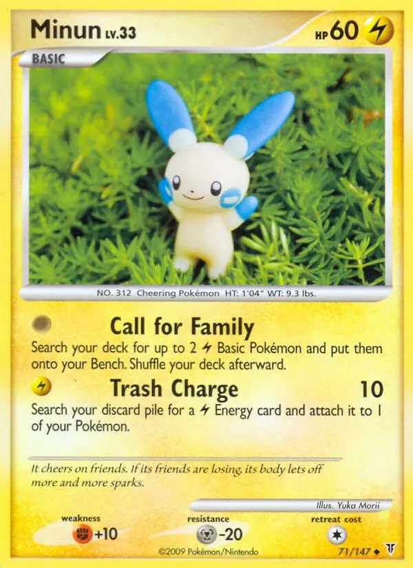 Minun Uncommon Pokemon card #71 from Supreme Victors