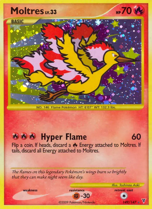 Moltres Rare Pokemon card #149 from Supreme Victors