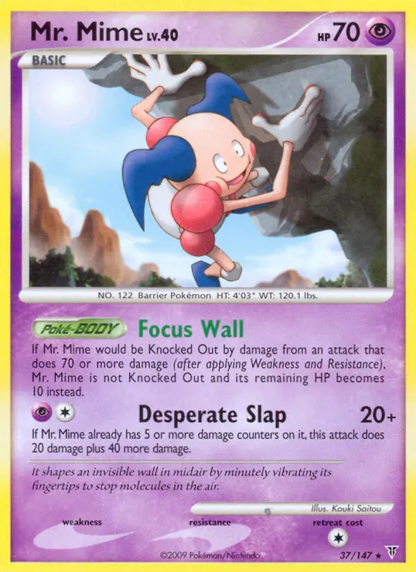Mr. Mime Rare Pokemon card #37 from Supreme Victors