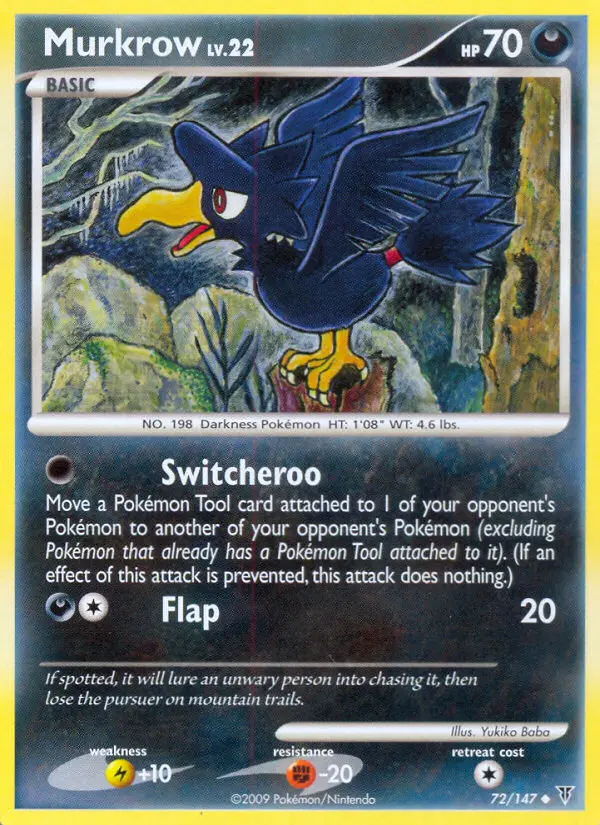 Murkrow Uncommon Pokemon card #72 from Supreme Victors