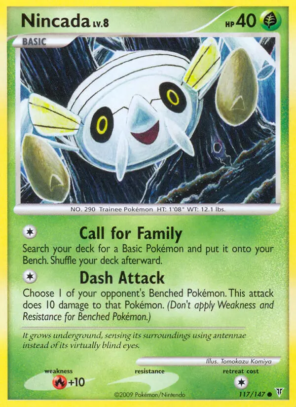 Nincada Common Pokemon card #117 from Supreme Victors