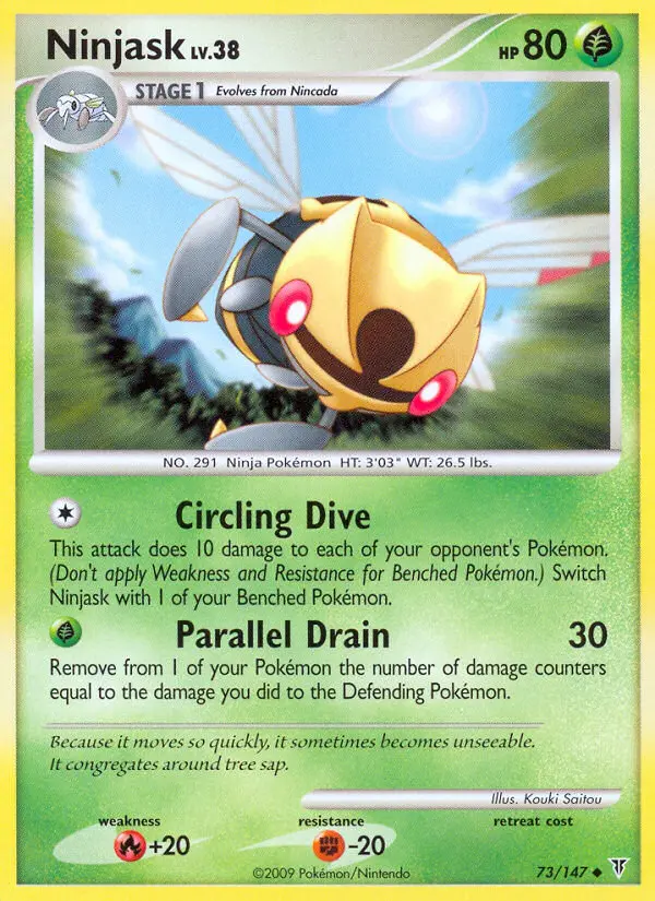 Ninjask Uncommon Pokemon card #73 from Supreme Victors