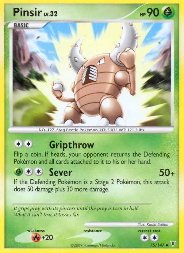 Pinsir Uncommon Pokemon card #75 from Supreme Victors