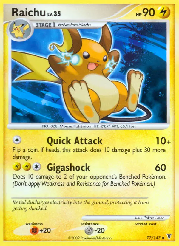 Raichu Uncommon Pokemon card #77 from Supreme Victors