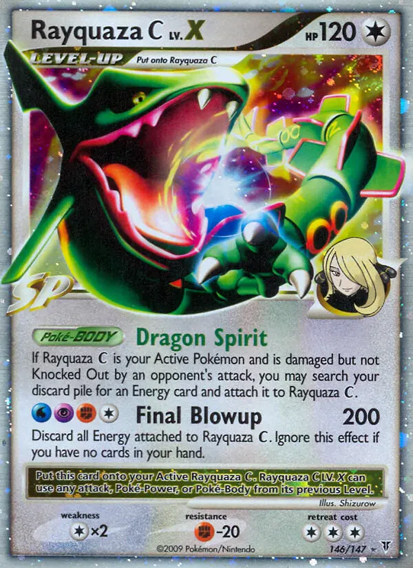 Rayquaza C Rare Holo LV.X Pokemon card #146 from Supreme Victors