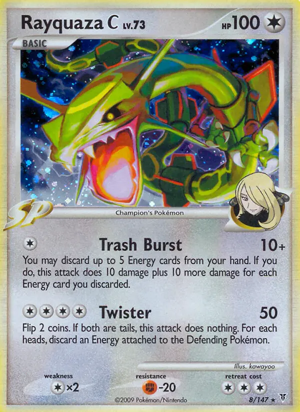 Rayquaza C Rare Holo Pokemon card #8 from Supreme Victors