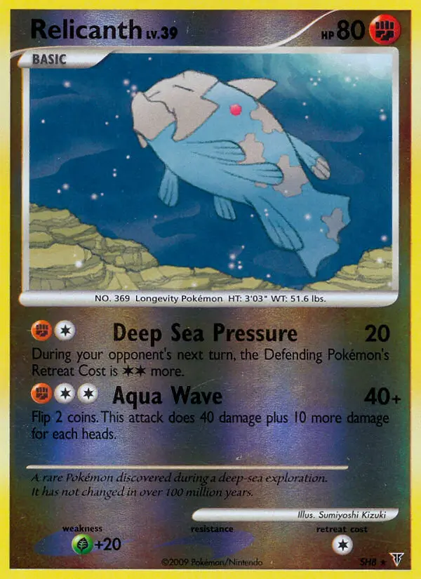 Relicanth Rare Pokemon card #SH8 from Supreme Victors