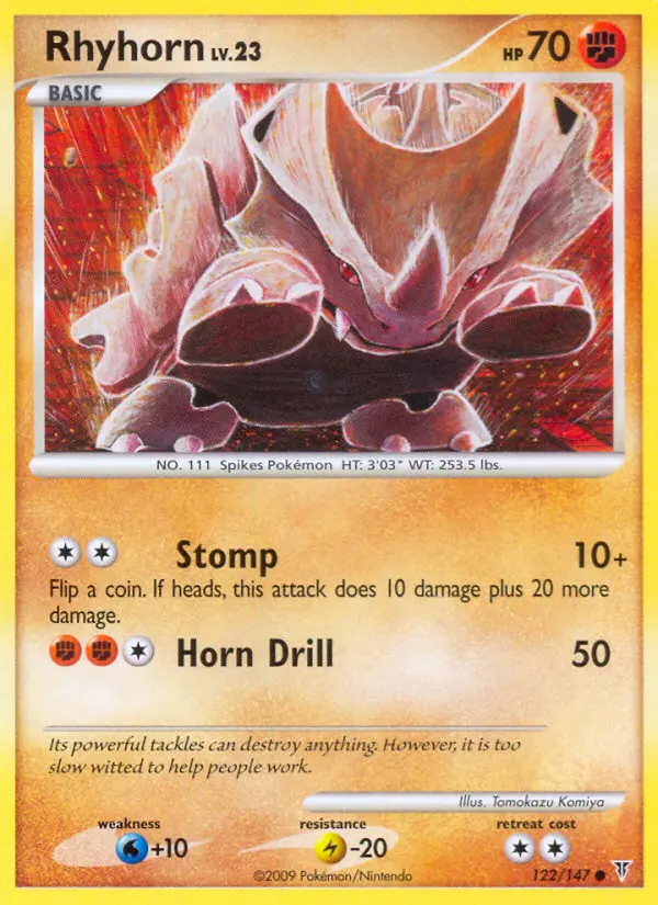 Rhyhorn Common Pokemon card #122 from Supreme Victors