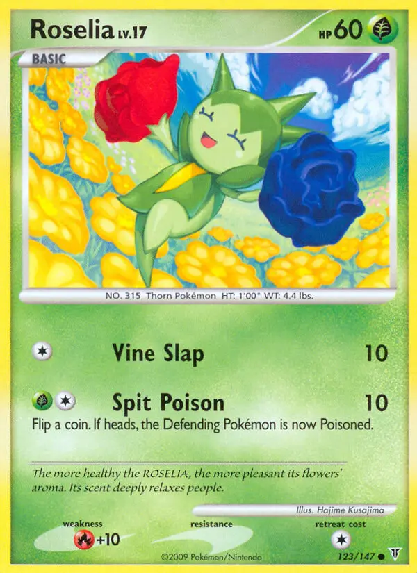 Roselia Common Pokemon card #123 from Supreme Victors