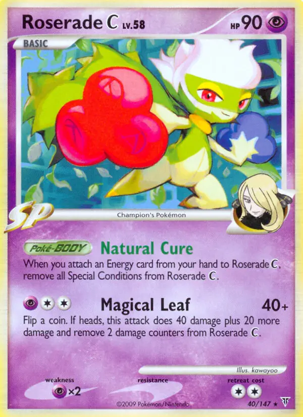 Roserade C Rare Pokemon card #40 from Supreme Victors