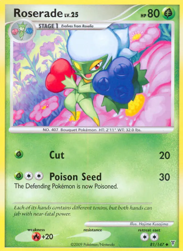 Roserade Uncommon Pokemon card #81 from Supreme Victors