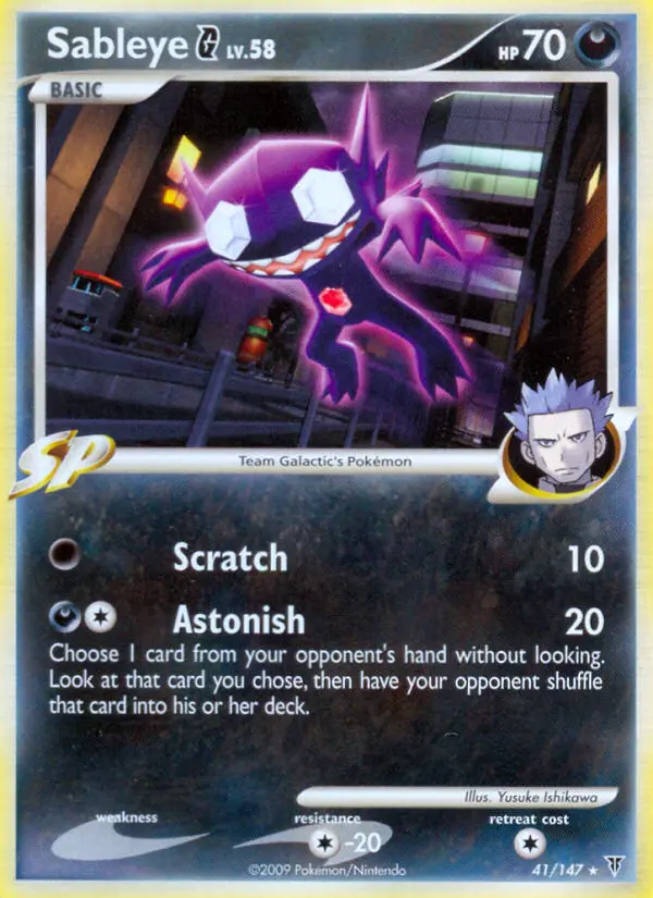 Sableye G Rare Pokemon card #41 from Supreme Victors