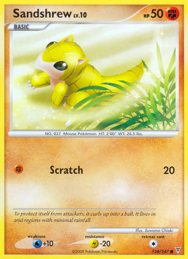 Sandshrew Common Pokemon card #124 from Supreme Victors
