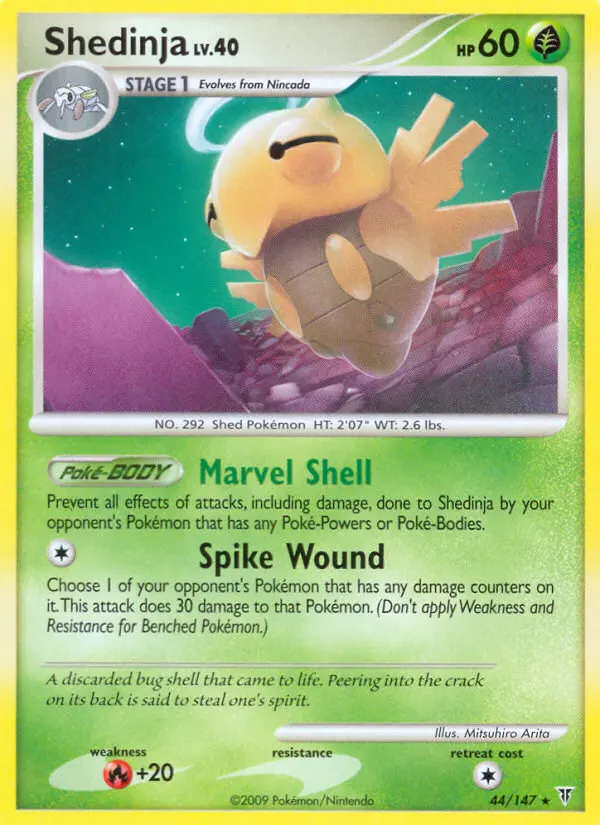Shedinja Rare Pokemon card #44 from Supreme Victors
