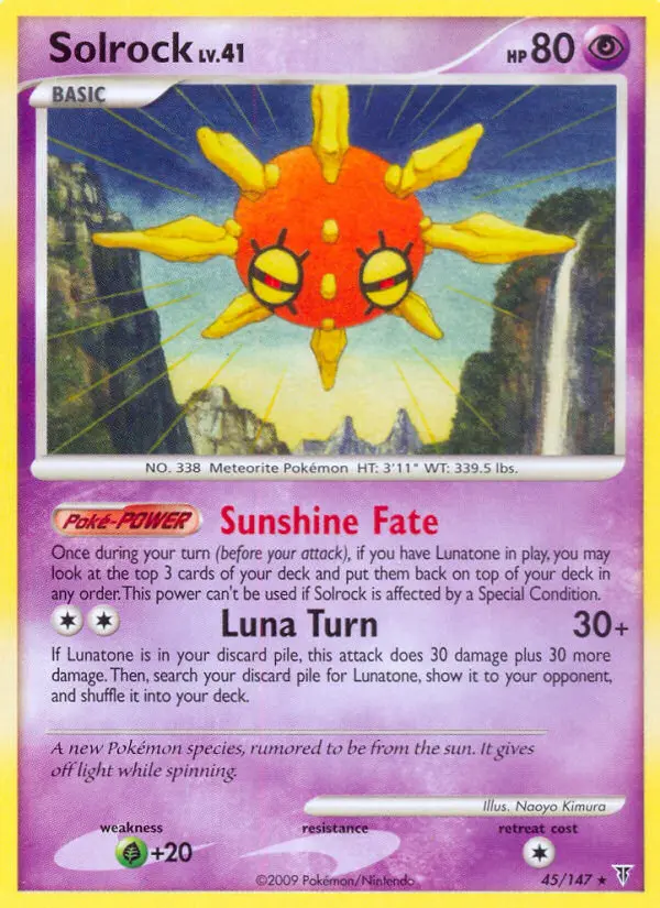 Solrock Rare Pokemon card #45 from Supreme Victors