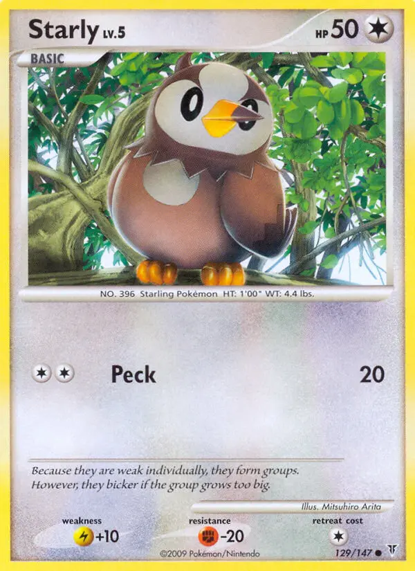 Starly Common Pokemon card #129 from Supreme Victors
