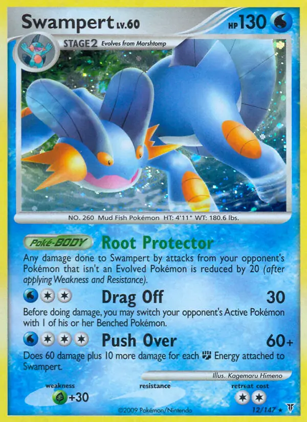 Swampert Rare Holo Pokemon card #12 from Supreme Victors