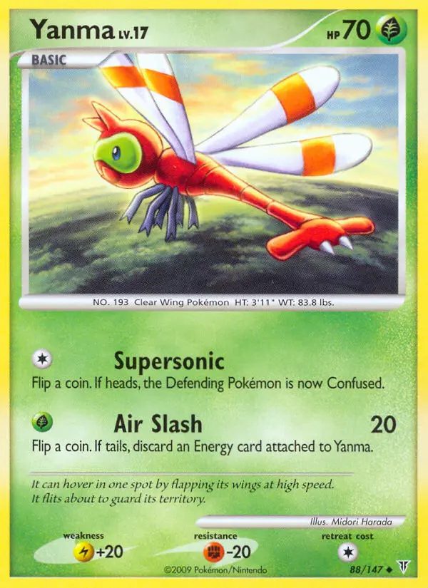 Yanma Uncommon Pokemon card #88 from Supreme Victors