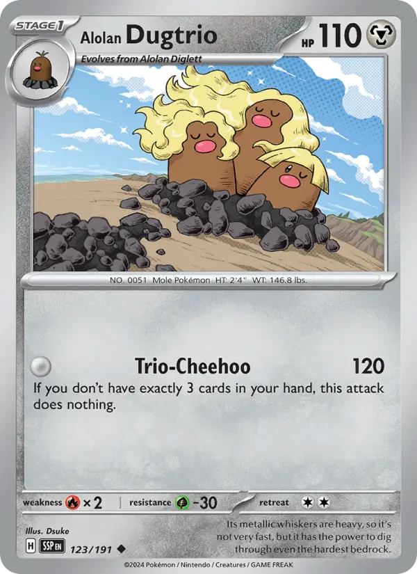 Dugtrio Pokemon card artwork