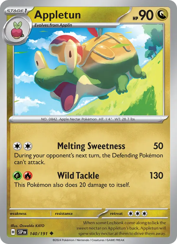 Appletun Pokemon card artwork
