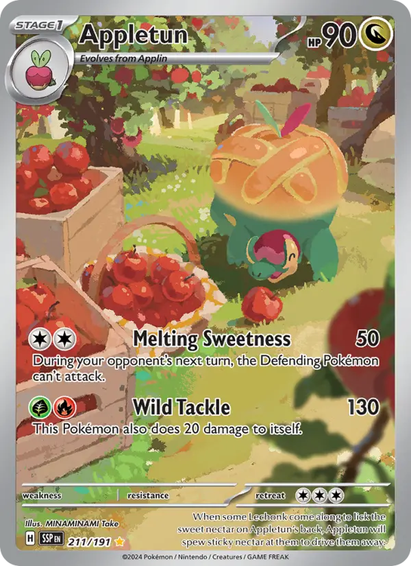 Appletun Illustration rare Pokemon card #211 from Surging Sparks