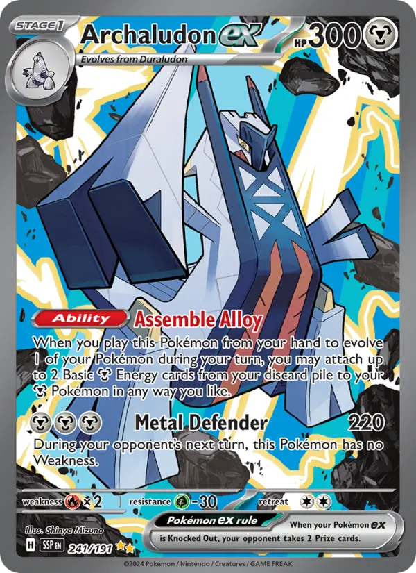 Archaludon ex Special illustration rare Pokemon card #241 from Surging Sparks
