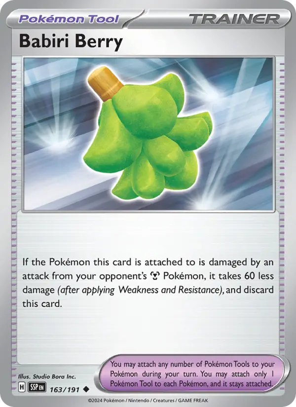 Babiri Berry Uncommon Pokemon card #163 from Surging Sparks