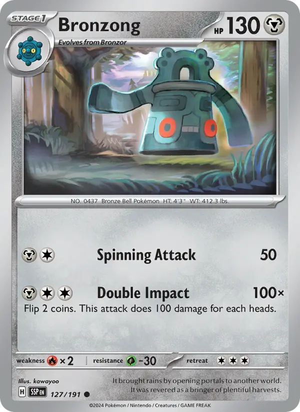 Bronzong Common Pokemon card #127 from Surging Sparks