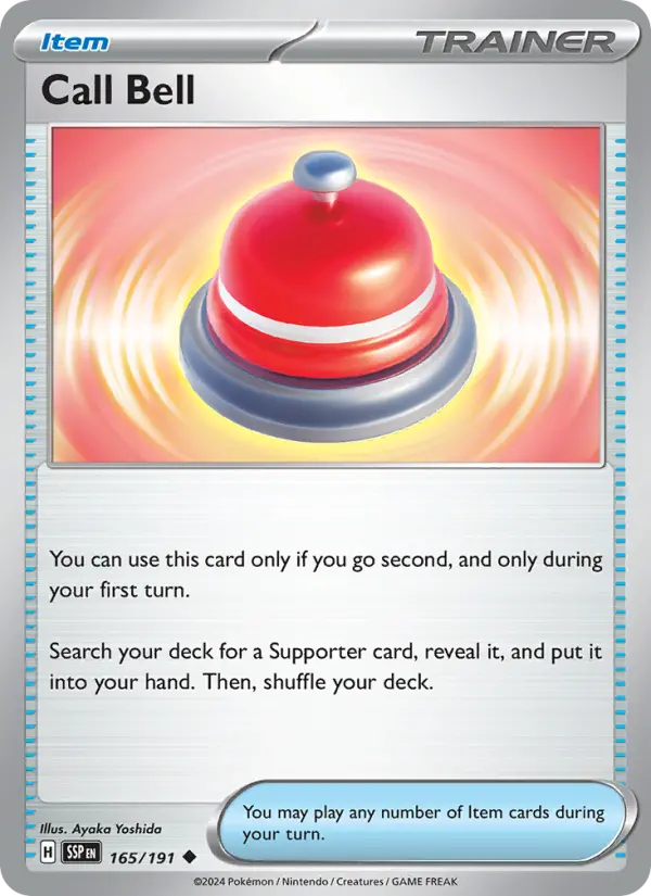 Call Bell Uncommon Pokemon card #165 from Surging Sparks