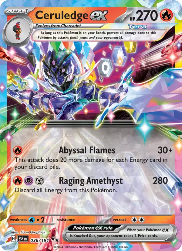 Ceruledge ex Double rare Pokemon card #036 from Surging Sparks