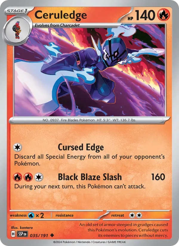Ceruledge Uncommon Pokemon card #035 from Surging Sparks