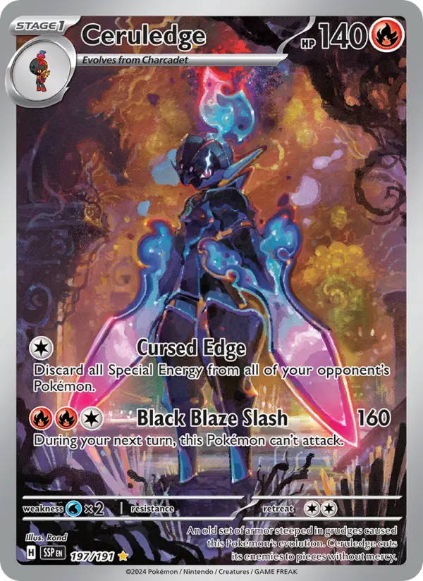 Ceruledge Illustration rare Pokemon card #197 from Surging Sparks