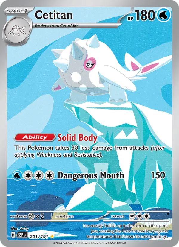 Cetitan Illustration rare Pokemon card #201 from Surging Sparks