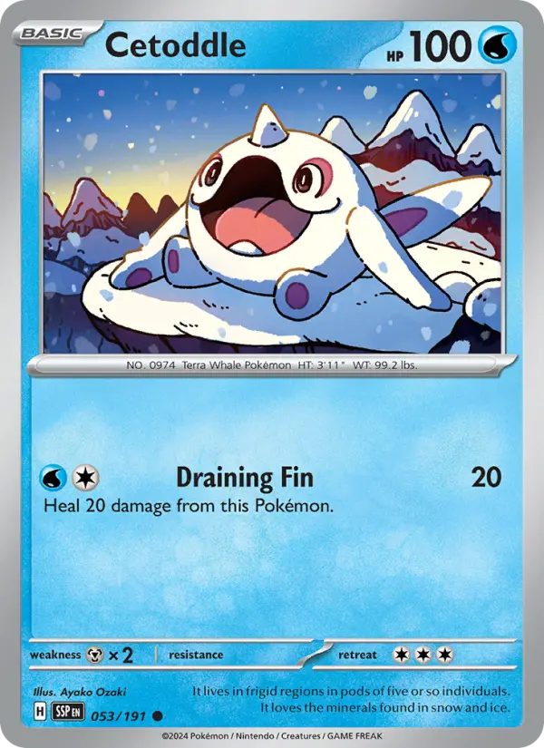 Cetoddle Common Pokemon card #053 from Surging Sparks