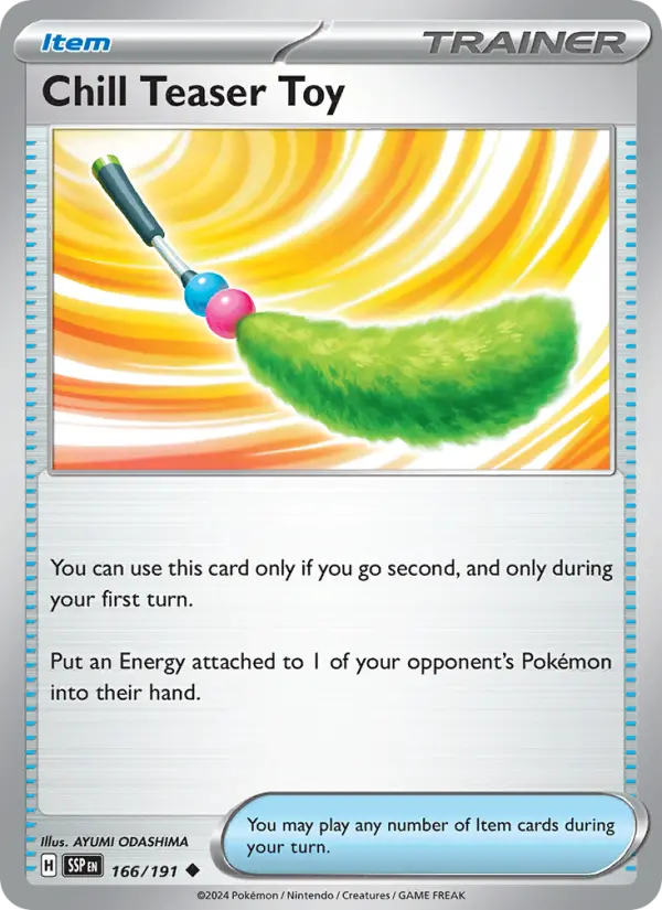Chill Teaser Toy Uncommon Pokemon card #166 from Surging Sparks
