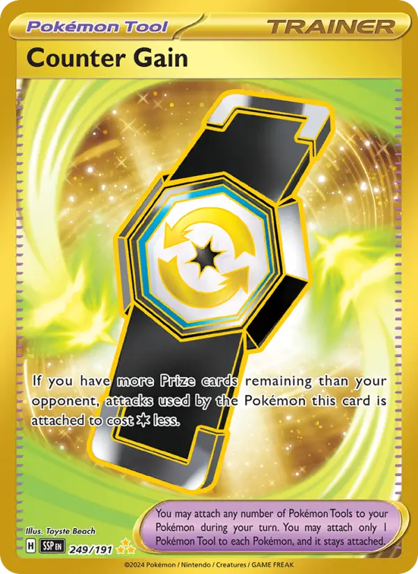 Counter Gain Hyper rare Pokemon card #249 from Surging Sparks