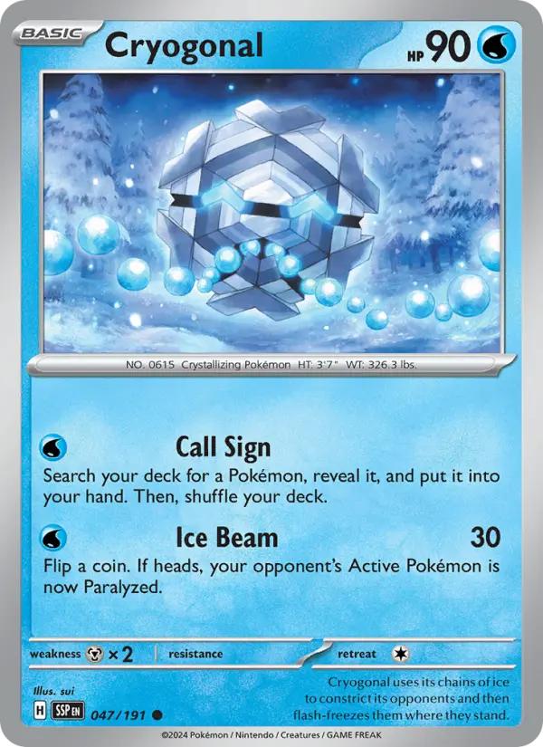 Cryogonal Common Pokemon card #047 from Surging Sparks