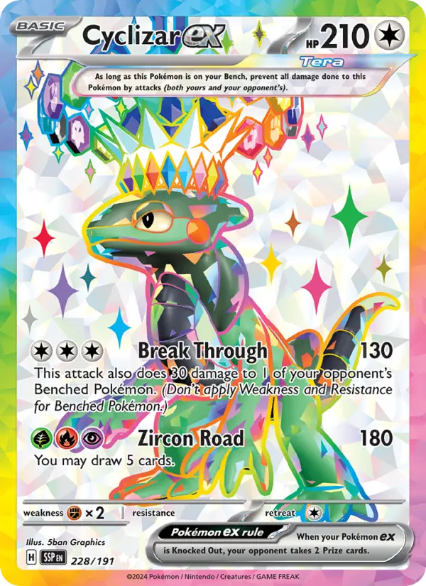 Cyclizar ex Ultra Rare Pokemon card #228 from Surging Sparks