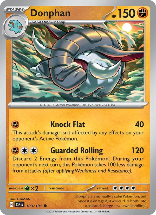 Donphan Pokemon card artwork