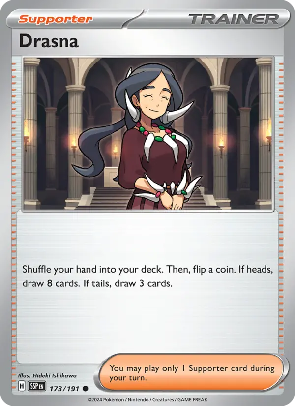 Drasna Common Pokemon card #173 from Surging Sparks