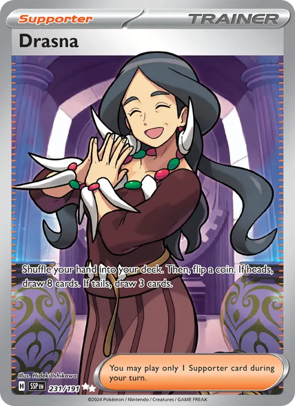 Drasna Ultra Rare Pokemon card #231 from Surging Sparks