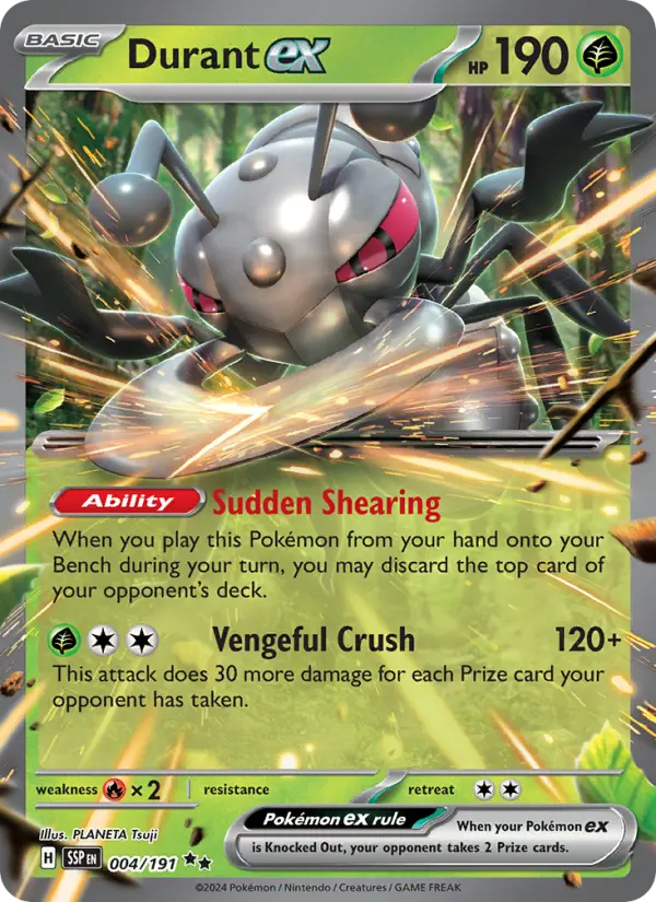 Durant ex Double rare Pokemon card #004 from Surging Sparks