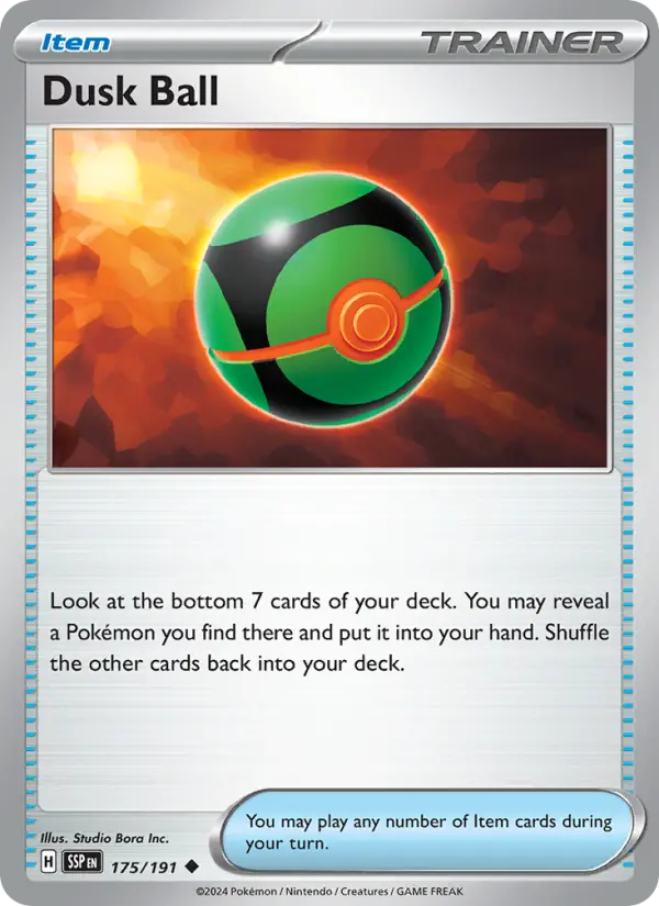 Dusk Ball Uncommon Pokemon card #175 from Surging Sparks