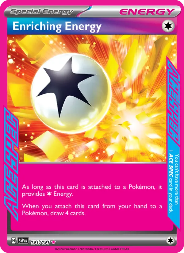 Enriching Energy ACE SPEC Rare Pokemon card #191 from Surging Sparks