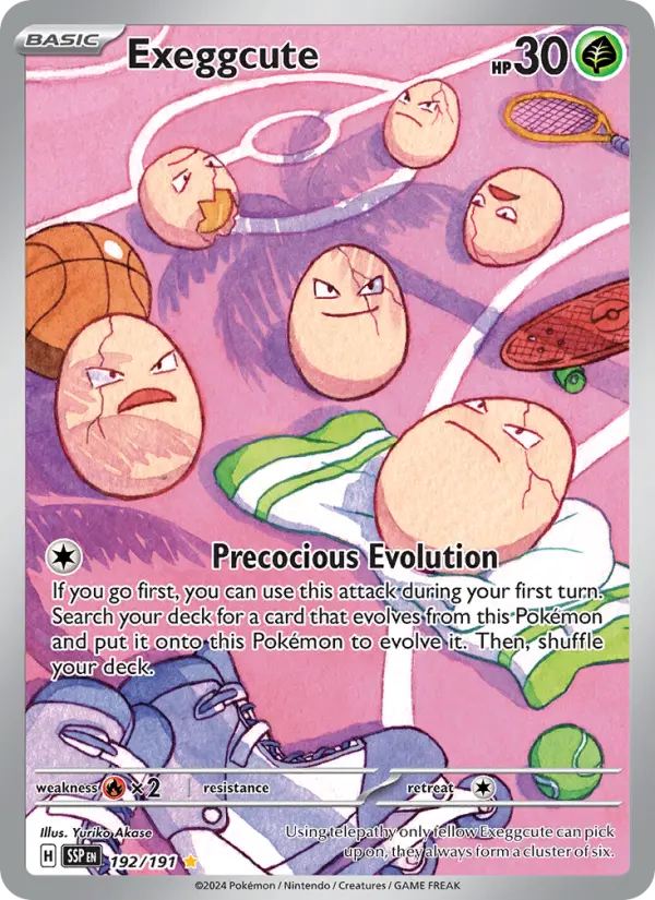 Exeggcute Illustration rare Pokemon card #192 from Surging Sparks