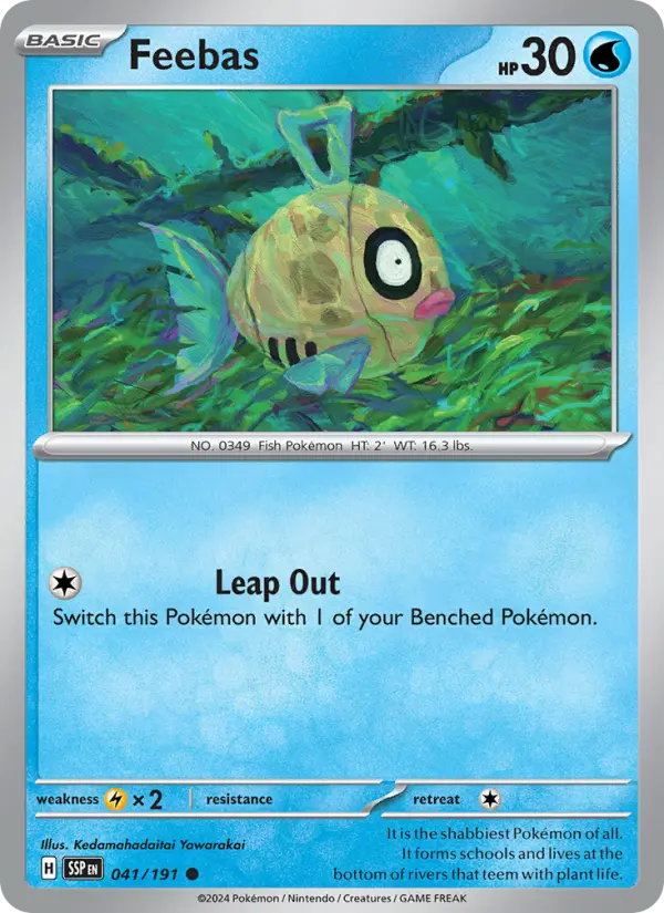 Feebas Common Pokemon card #041 from Surging Sparks