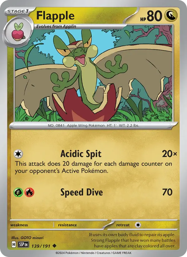 Flapple Pokemon card artwork